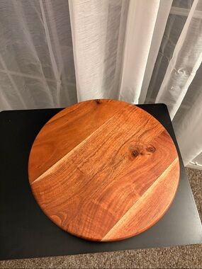 Hearth & Hand Wooden Round Serving Board in Warm Brown